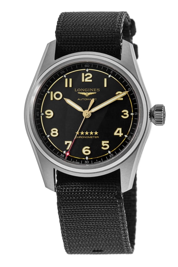 Spirit Automatic COSC Titanium Dark Gray Dial Black Nylon Strap Mens Watch L38111532