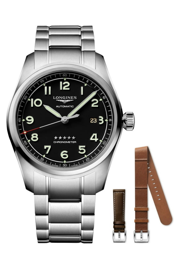 Spirit Prestige Edition Stainless Steel Automatic Black Dial Men's Watch L38114539