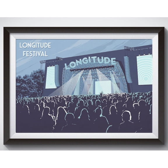 Longitude Festival Poster, Irish Music Festival Print, Dublin Ireland, Gig Poster, Wall Art Print Gift, Latitude, Marlay Park, Arts Festival Wall Art, Modern Wall Decor, 16x24 UNFRAMED