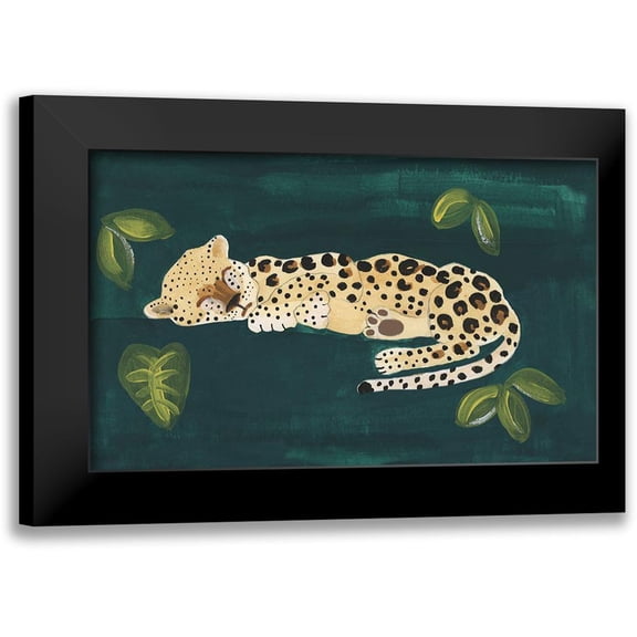 Longley, Alicia 14x10 Black Modern Framed Museum Art Print Titled - Lethargic Leopard II