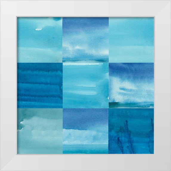 Longley, Alicia 20x20 White Modern Wood Framed Museum Art Print Titled - Blue Jean Blues II
