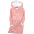 thumbnail image 1 of Longline Hoodie for Women Oversized Sherpa Fleece Lined Sweatshirts with Pockets Long Sleeve Tops Funny Letter Print Sweaters Casual Hooded Pullover Loose Hoody s Plus Size, 1 of 3