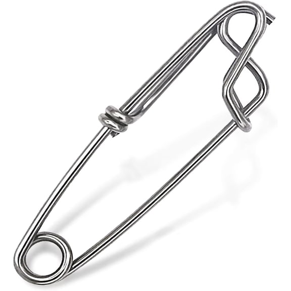 Longline Snap Clips, 15Pcs 0.1 x 2.4in Floatline Tuna Clips Stainless Steel Closed Eye Pin Fishing Swivel Clips Quick Lock for Downrigger Release, Bait Rigging, Catfishing Crabbing Lures