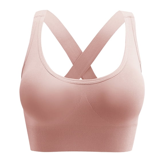 Longline Sports Bra for Women Girls Padded Yoga Camisole Crosses Back Workout Running Crop Tanks Top with Built in Pads