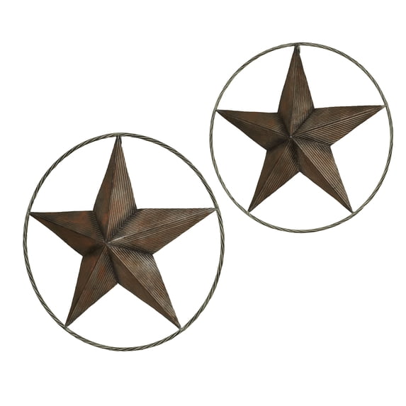 Longmire Star Bronze Metal Wall Art Decor Sculpture Set of Two