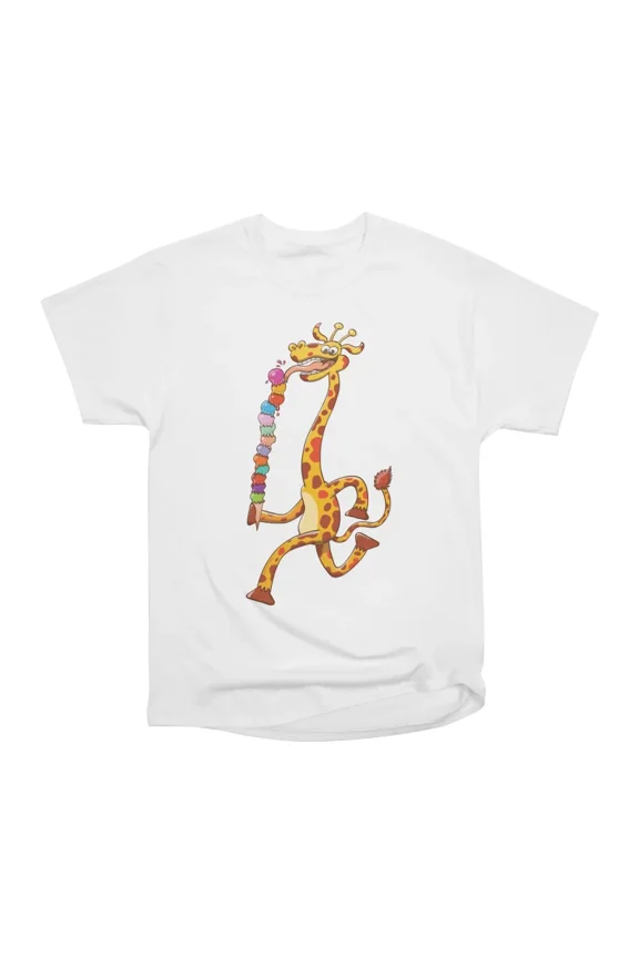 Longnecked giraffe eating ice cream T-Shirt Tee Gift For Him Merch For Her Apparel For Fri