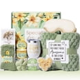 thumbnail image 1 of Mother's Day Gifts Birthday Gifts for Women Self Care Gifts Get Well Soon Gifts Ocean Relaxing Spa Gifts Care Package Unique Anniversary Blue Gifts Basket Kit with Flannel, 1 of 27