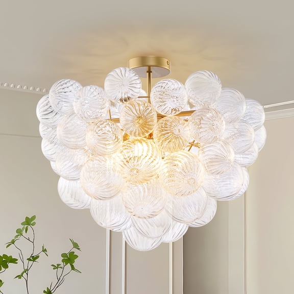 Longree 6-Light Modern Gold Finish Corded Electric Bubble Chandelier