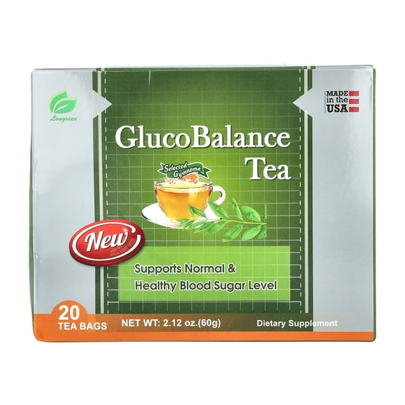Longreen GlucoBalance Tea, Selected Gymnema, 20 Tea Bags, 2.12 oz (60 g)