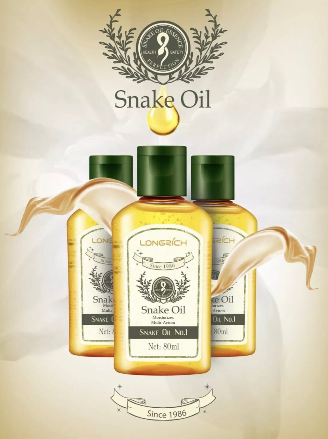 Longrich Snake Oil For Arthritis, Stretch Marks & Acne Removal , Skin