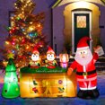 Longrv 9ft Christmas Inflatables Yard Decorations Santa's Shop with Elf