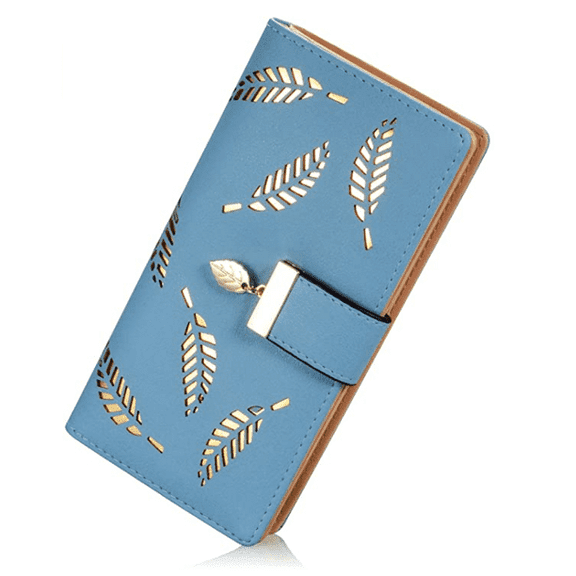 Longrv Women's Casual Bifold Wallet, Blue