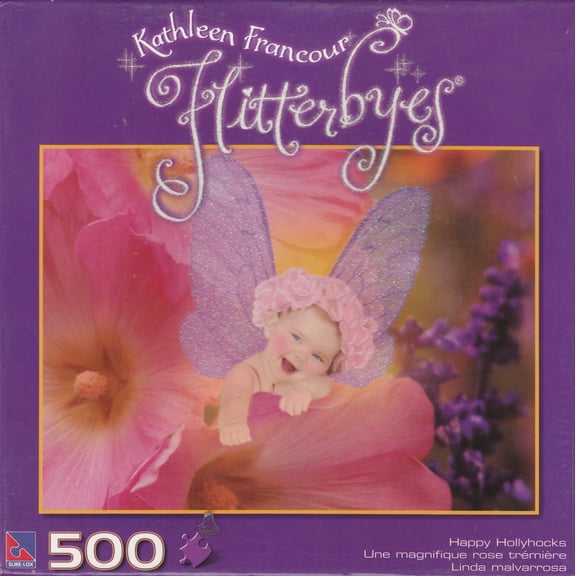 Longshore Kathleen Francour Flitterbyes Happy Hollyhocks Puzzle, 500 Piece