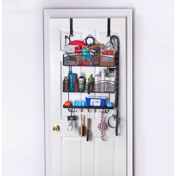 Longstem Organizers Hanging Dog or Cat Supplies Storage Rack 3200 in Black