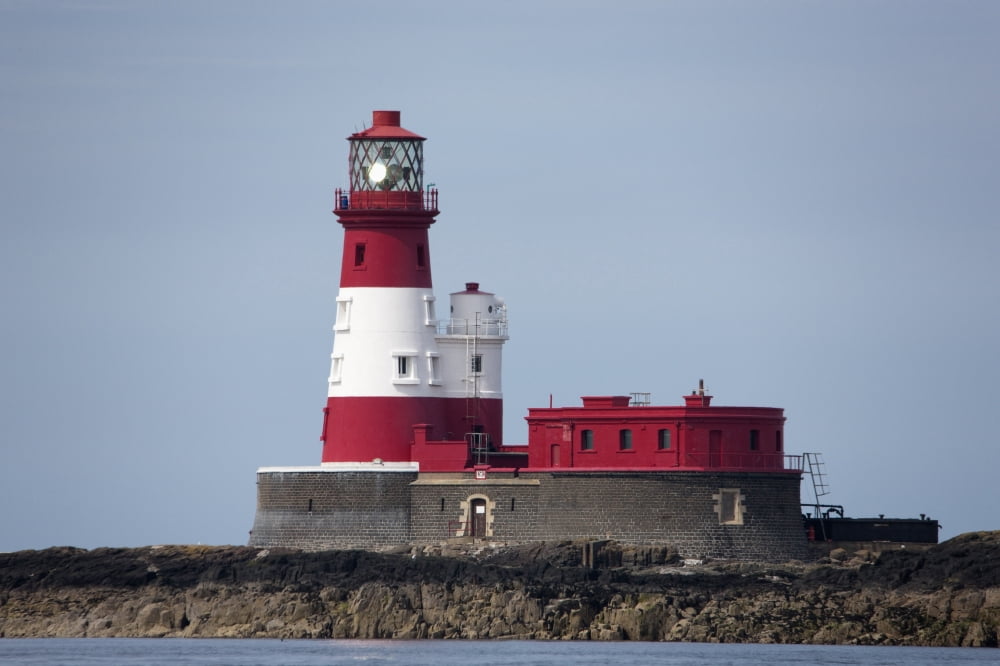 Longstone Lighthouse Staple Island Northumberland England Canvas Art - John Short Design Pics (38 x 24)