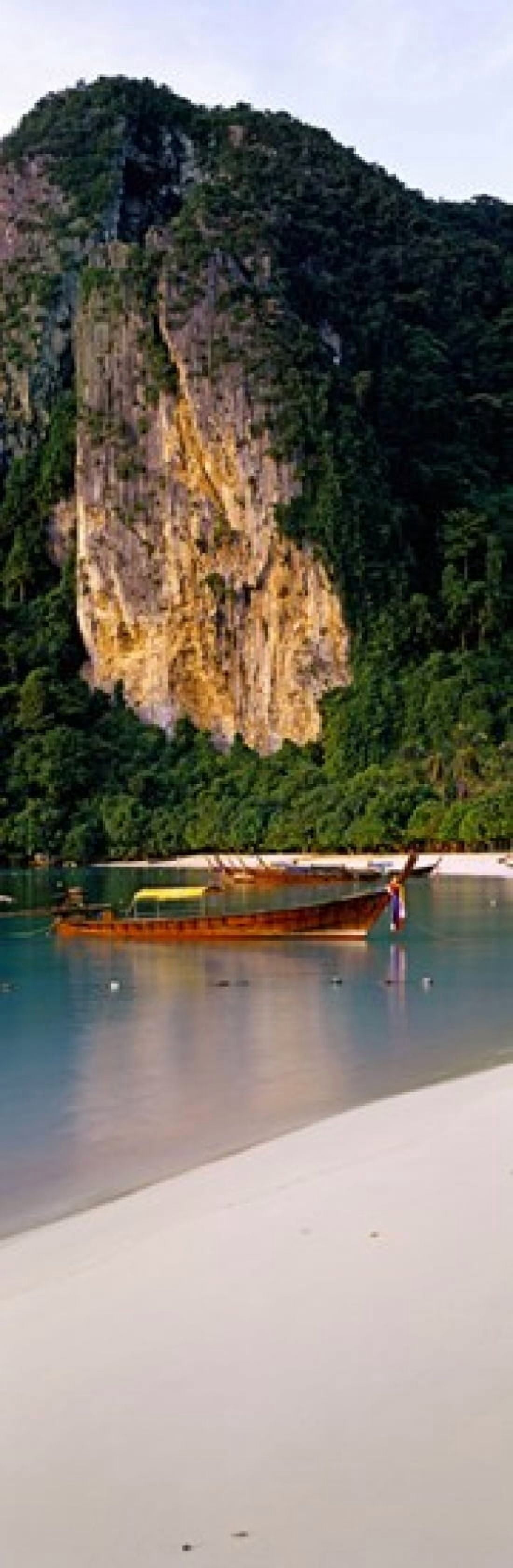 Longtail boat in Ton Sai Bay Phi Phi Don Thailand Canvas Art - Panoramic Images (18 x 6)