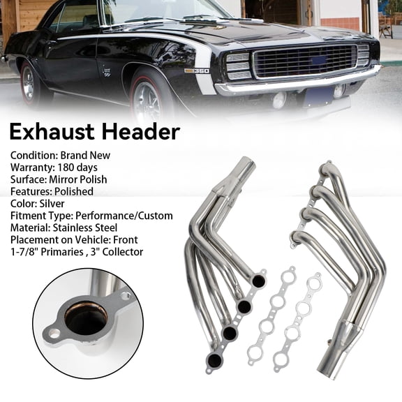 Longtube LS Conversion Exhaust Headers Fit For Chevrolet Camaro 67-69 Nova V8 68-74