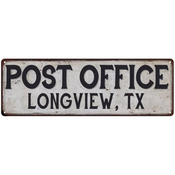Longview, Tx Post Office Metal Sign Vintage 8x24 108240011393