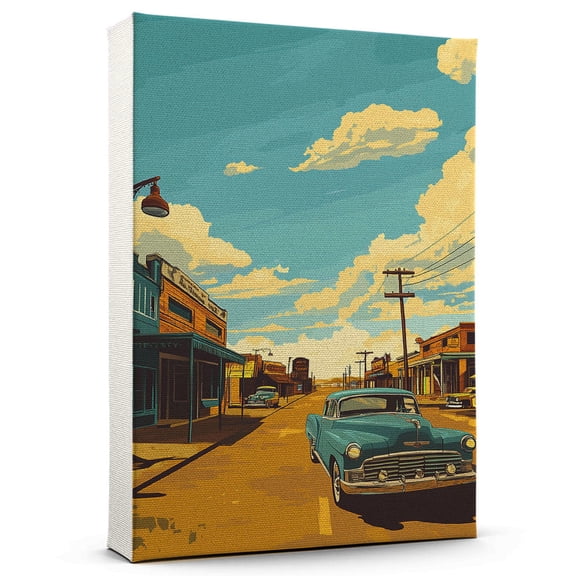 Longviews Vintage Travel Canvass, Texas Canvas Wall Art, Longviews Canvas Wall Art, Texas Wall Art Picture Print Decor - 105AZ794