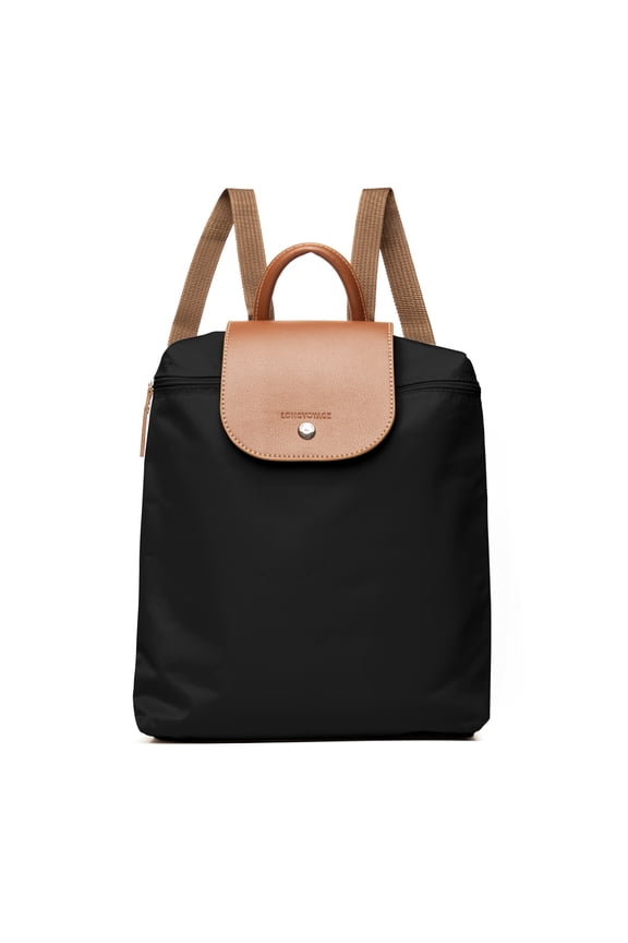 Classic Rolltop Backpack – Lightweight Foldable Daypack for City Walks and Trips - Black