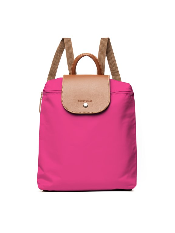 Classic Rolltop Backpack – Lightweight Foldable Daypack for City Walks and Trips - Fuchsia