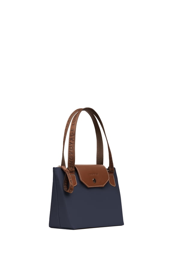 Sac Essential Small Tote Bag – Lightweight Structured Handbag with Zipper and Snap Closure – Navy