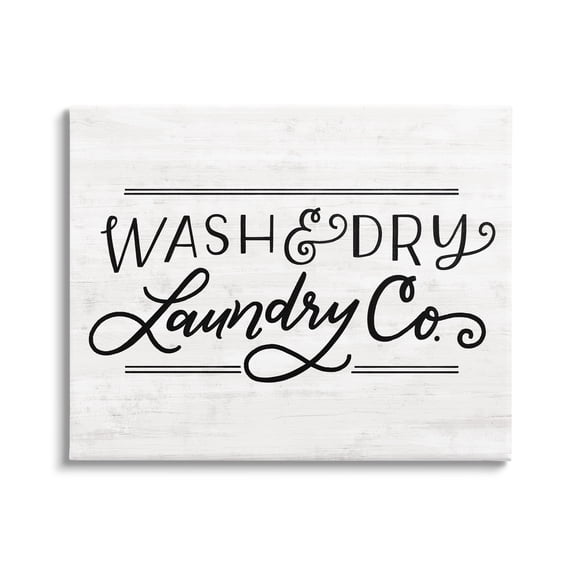Stupell Industries Wash Laundry Co Grain Textured Background,20 x 16, Design by Loni Harris