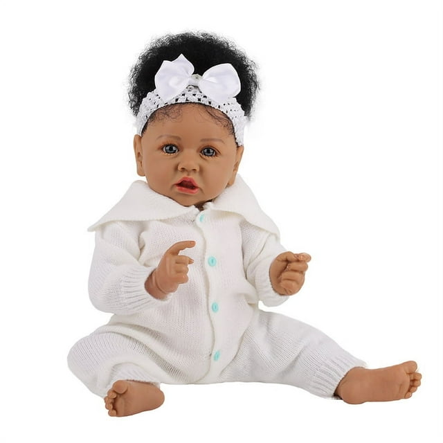 Lonian 23inch Reborn Baby Dolls Handmade Dark Skin Black Hair African