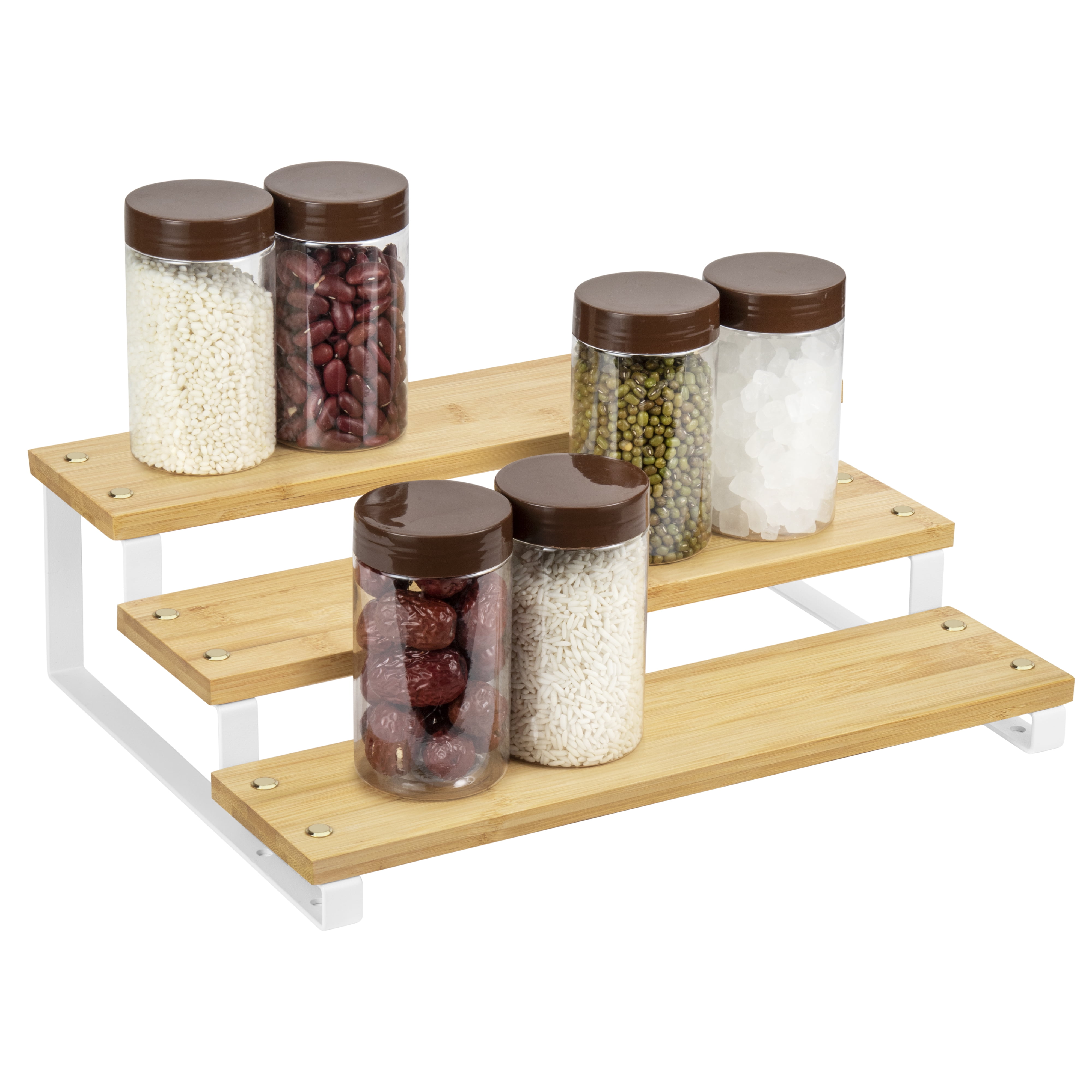 Lonian Spice Rack Organizer for Cabinet, 3 Tier Bamboo Spice Storage Shelf for Spice Bottles, Jars, Seasonings, Great for Kitchen Cabinet, Cupboard, Pantry - Walmart.com