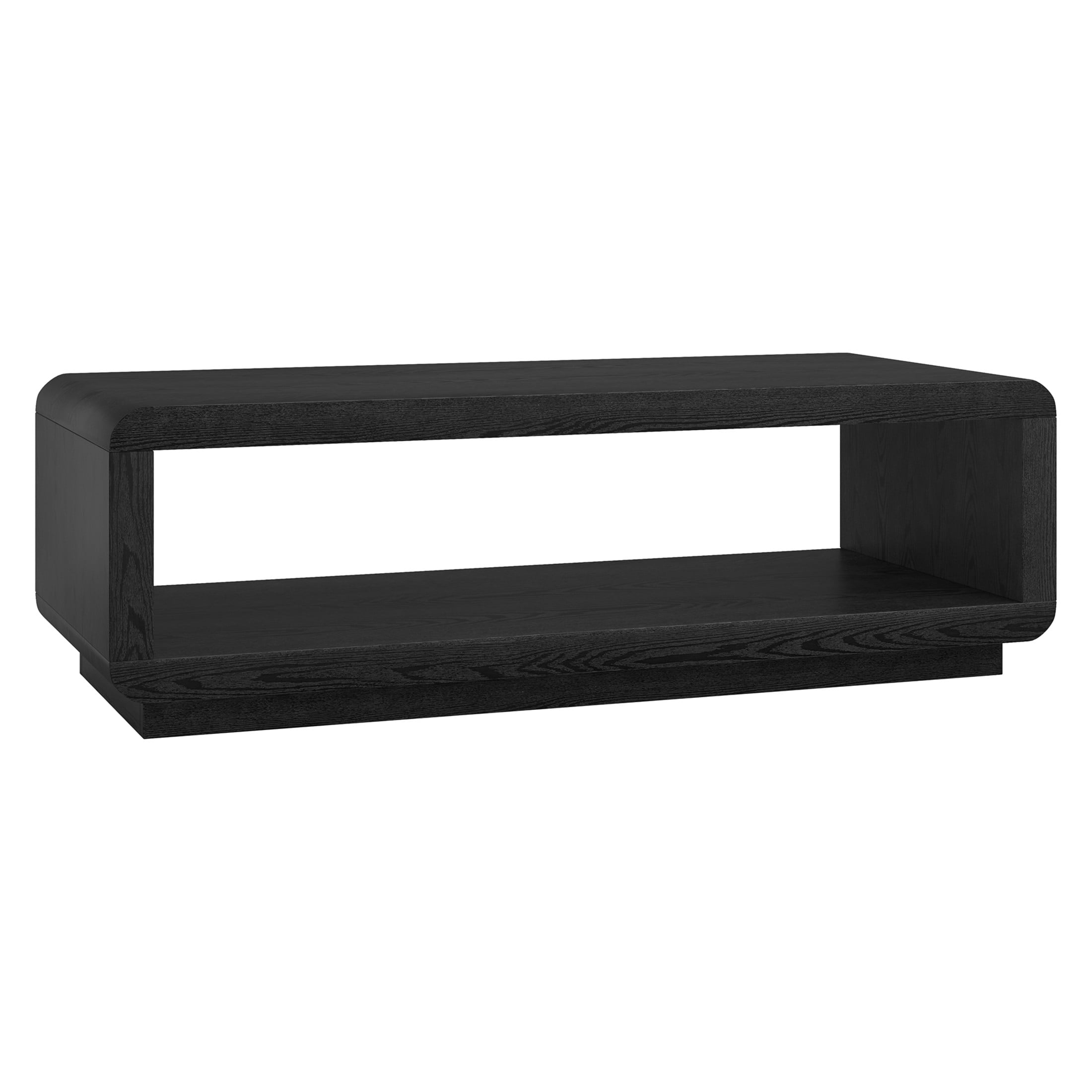 Evelyn&Zoe Modern/Contemporary 47.25" Wide Black Grain Coffee Table