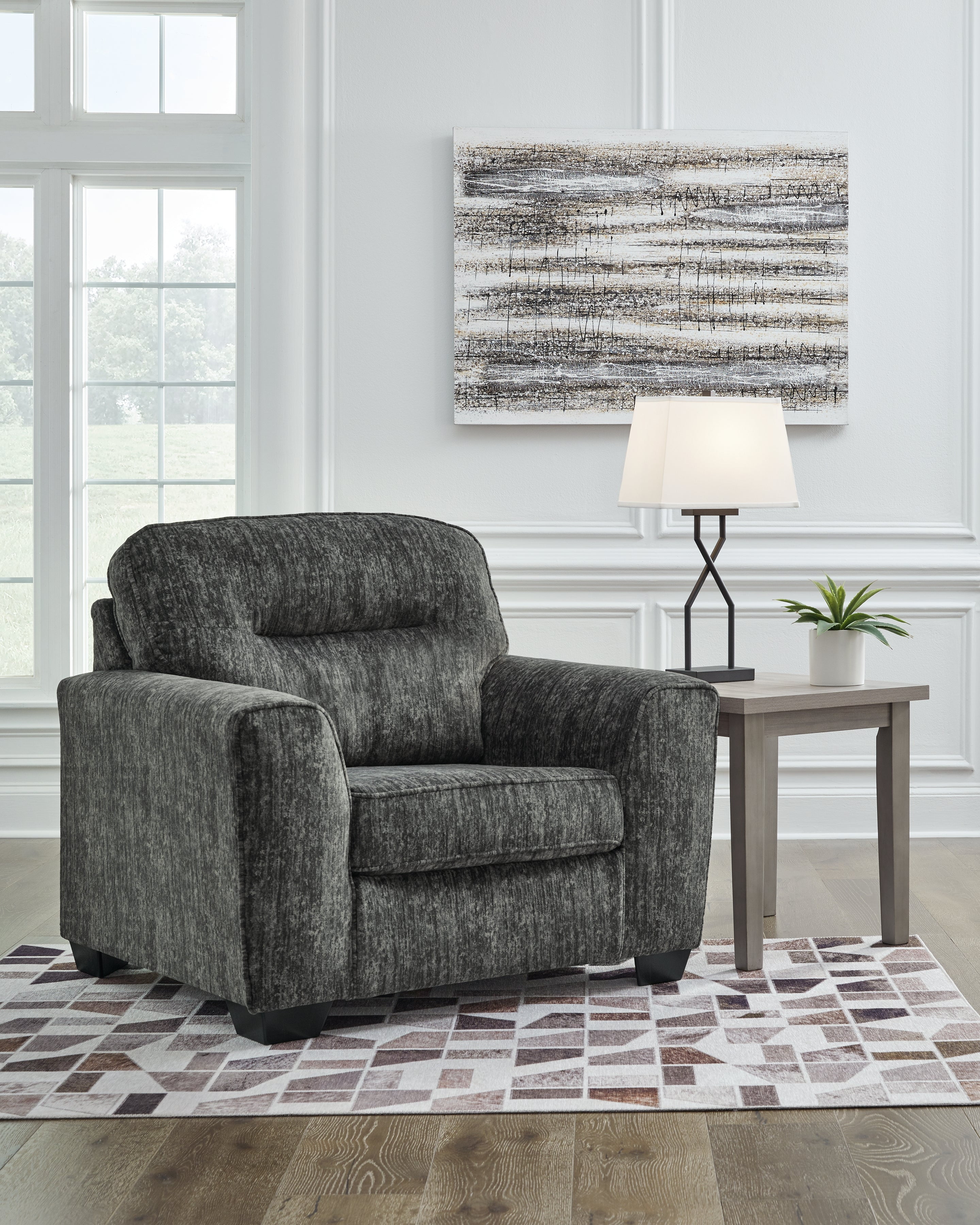 Signature Design by Ashley Lonoke Gunmetal Oversized Chair