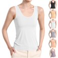 thumbnail image 1 of Lonomox Women's Crew Neck Seamless Tank Tops Basic Sleeveless Layering Undershirt Solid Color Inner Shirts for Daily Wear, 1 of 6