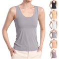 thumbnail image 1 of Lonomox Women's Crew Neck Seamless Tank Tops Basic Sleeveless Layering Undershirt Solid Color Inner Shirts for Daily Wear, 1 of 6