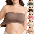 thumbnail image 1 of Lonomox Womens Plus Size Strapless Bras Wireless Push Up Bandeau Bras Solid Color Tube Tops, 1 of 6
