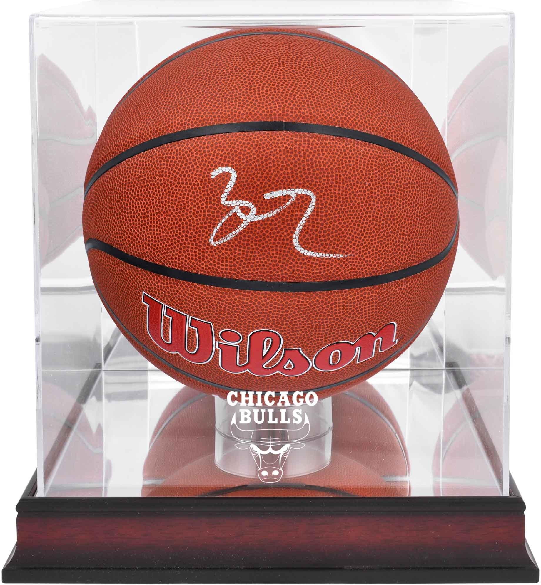 Lonzo Ball Chicago Bulls Autographed Wilson Team Logo Basketball with Mahogany Team Logo Display Case - Fanatics Authentic Certified