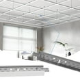 thumbnail image 1 of LooYee 10 PCS 24 Inch Cross Tee Drop Ceiling Grid White, 2 Ft Galvanized Steel Rust & Fire Resistance, Ceiling Grid Cover for Basement Living Room Garage Kitchen Bathroom, Cover 33 Sq.Ft, 1 of 7