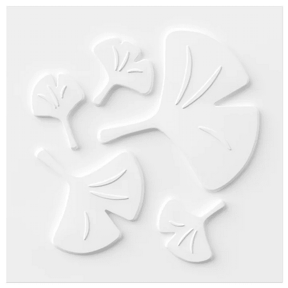 LooYee 19.7" x 19.7" 3D Wall Panel for Interior Wall Decor, PVC Ginkgo 3D Wall Panels,White - Covers 64 Sq.Ft(24 Pack)