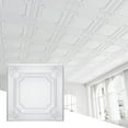 thumbnail image 1 of LooYee 24 Pack White Ceiling Tiles 24x24 Inch, French Style 3D Decorative Ceiling Panels 2x2Ft PVC Waterproof Washable Plastic Material, Cover 96 Sq.Ft, 1 of 8