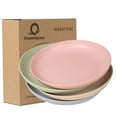 Loobuu 10 Inch Wheat Straw Deep Dinner Plates Microwave and