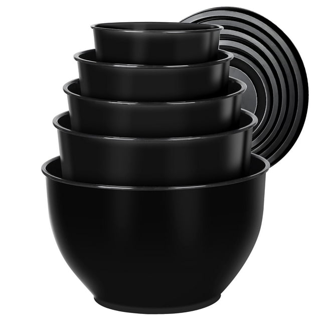 Loobuu 10 Pc Plastic Mixing Bowl Set with Lids, Salad Bowl Set with Lid