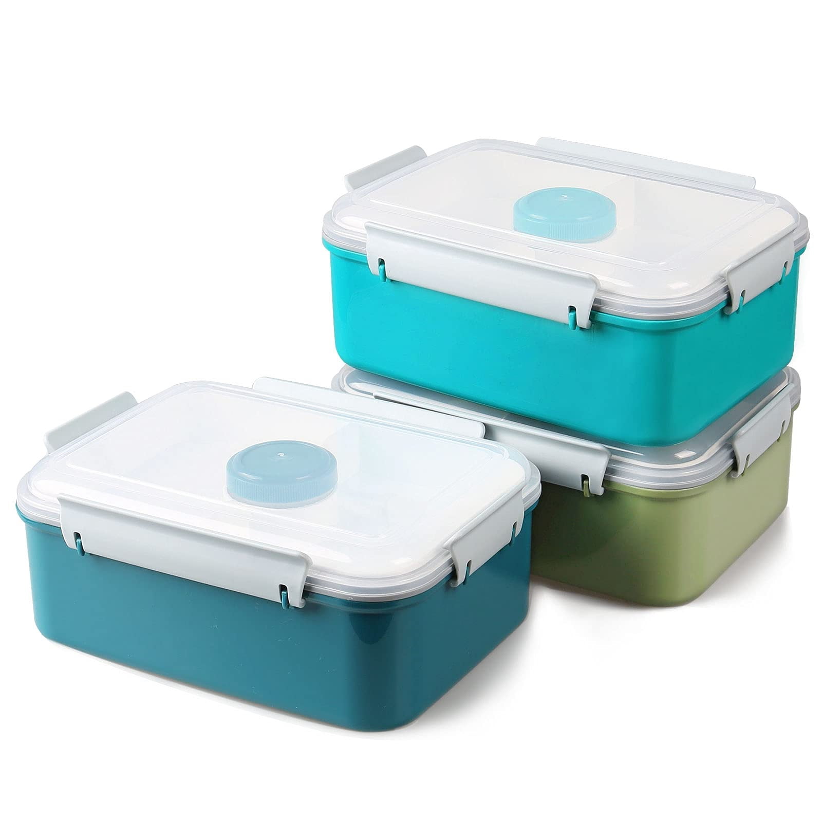 Lille Home 3-Pack Salad Food Storage Containers, 47 oz Bento Boxes