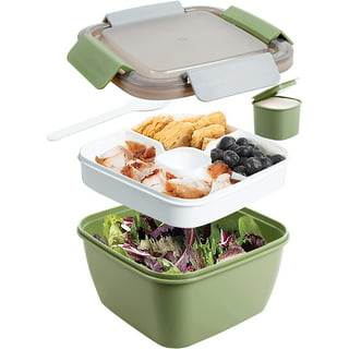 AURIGATE Bento Box,Stainless Steel Lunch Box,Versatile 4-Compartment  Portable Lunch Box Container-Salad Lunch Containers for Adults/Kids with  Soup Bowl Spoon Fork Thermos Bag Accessories 
