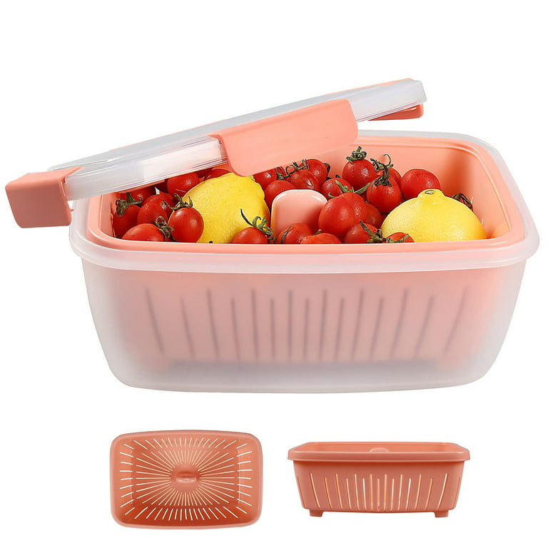 Set Fruit Storage Containers For Fridge With Removable Colanders, Kitchen  Storage Containers For Refrigerator, Food Storage Containers With Lid For  Salad Berry Lettuce Vegetables Meat Keeper, Kitchen Supplies - Temu