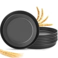 thumbnail image 1 of Loobuu Dinner Plates Set of 8 Unbreakable Wheat Straw Plates 10-inch Large Plates Plastic Plates Reusable Dishwasher and Microwave Safe Unbreakable Plates for Adults, 1 of 8