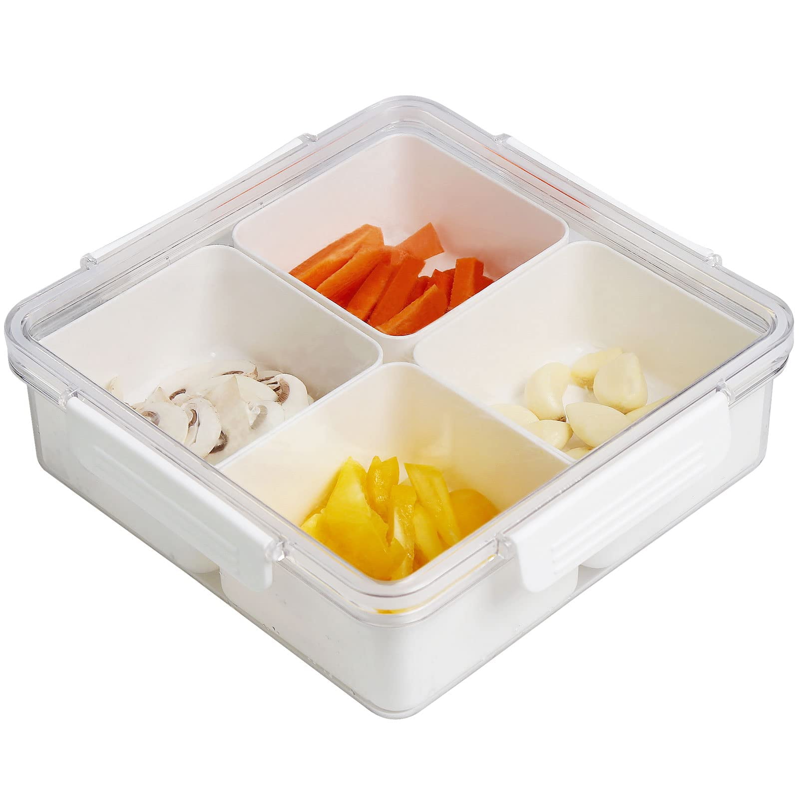 American Metalcraft BL11W Del Mar 11 x 8 Rectangular White Plastic  Stackable Serving Tray / Lid