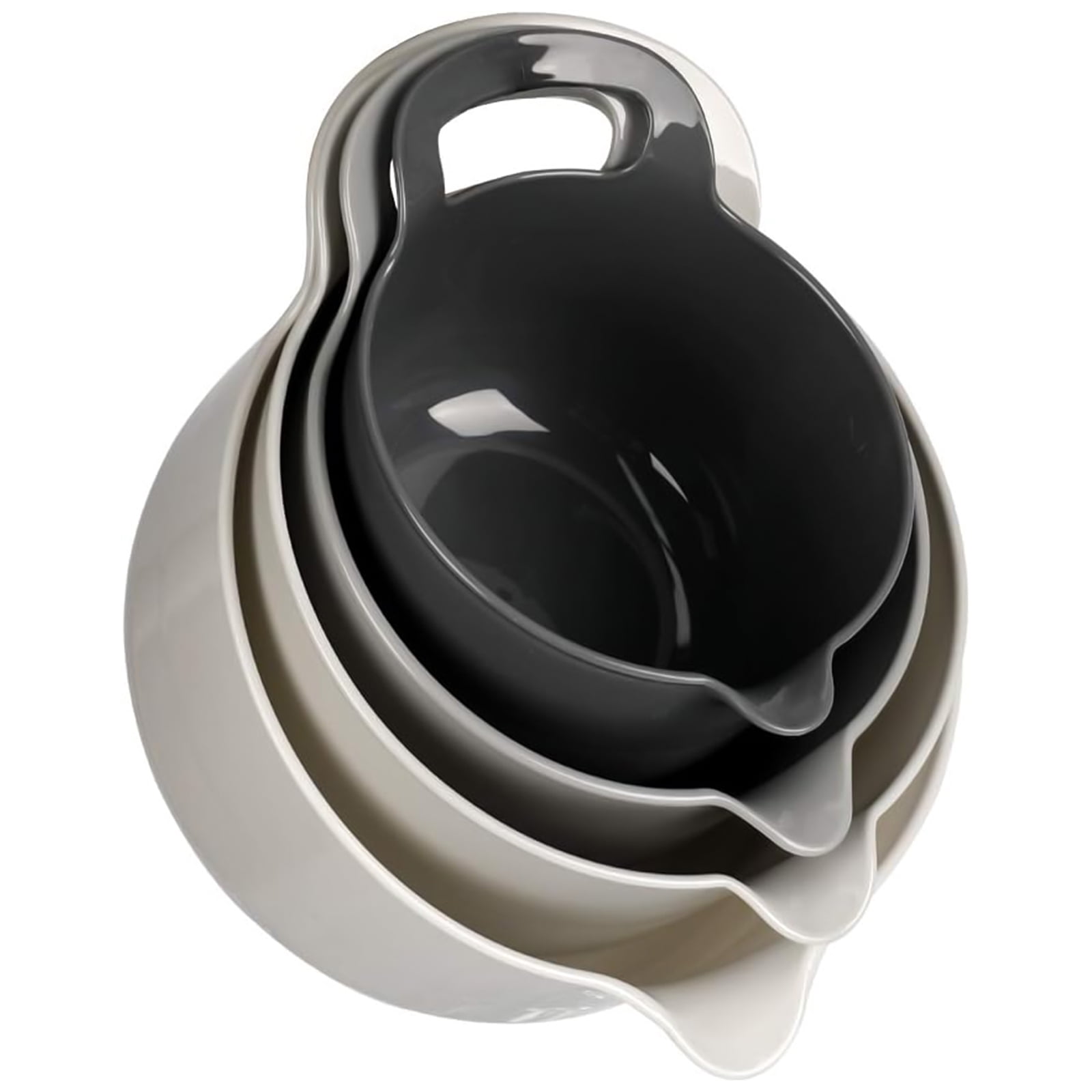 Loobuu Mixing Bowls 4 Piece Nesting Plastic Mixing Bowl Set with Pour