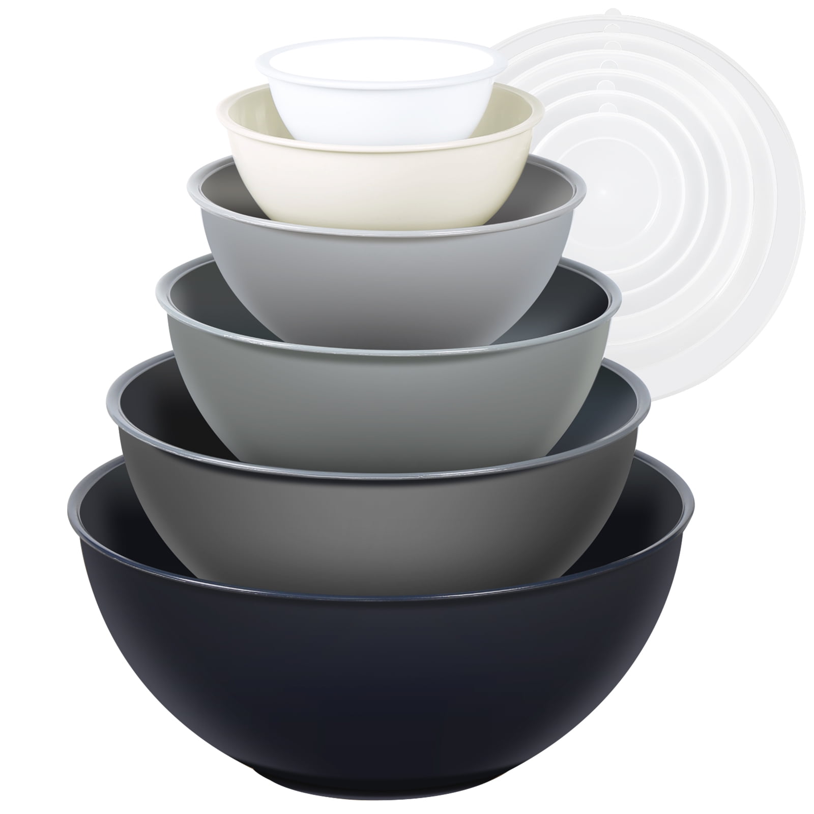 Loobuu Mixing Bowls with Lids 12 Piece Plastic Nesting Bowls Set