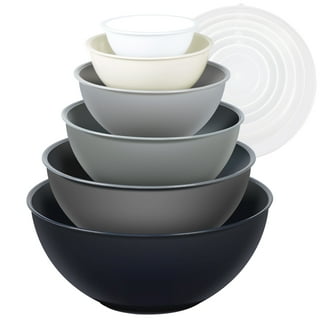 Set of 3 Beige Nesting Bowls and Lids - Microwave, Freezer, and Fridge