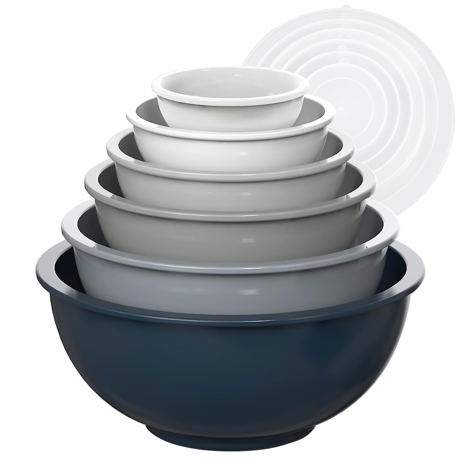 Loobuu Mixing Bowls with Lids 12 Piece Plastic Nesting Bowls Set