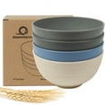 thumbnail image 1 of Loobuu Unbreakable Large Cereal Bowls - 24 OZ Wheat Straw Fiber Lightweight Bowl Sets 4 - Dishwasher & Microwave Safe - for Cereal, Salad,Soup, Noodle, 4 Pieces (Medium), 1 of 5